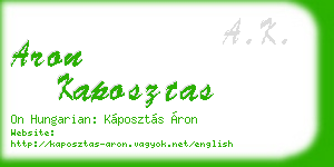aron kaposztas business card